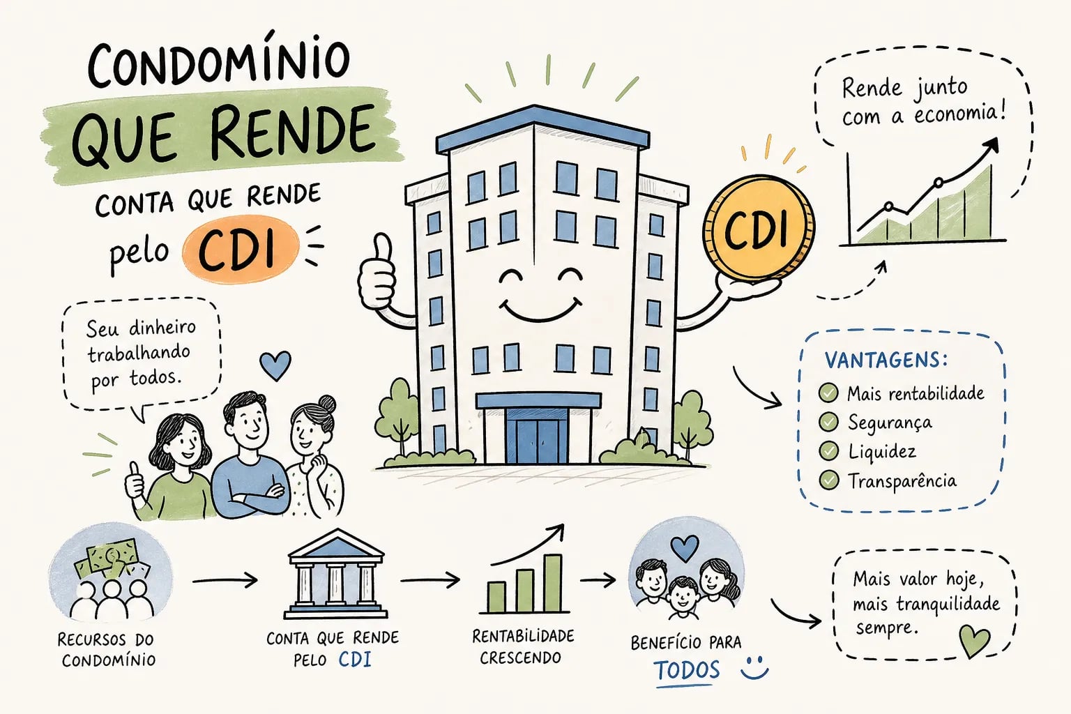 Condomínio pode ter conta que rende pelo CDI: saiba tudo